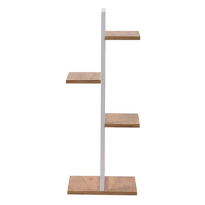 Blaabjerg metal plantehylde 90x35x26cm hvid/valnød look [en.casa].