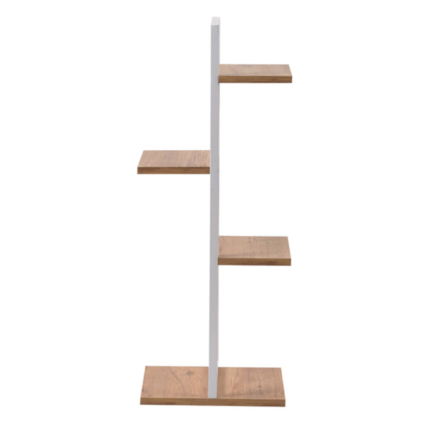 Blaabjerg metal plantehylde 90x35x26cm hvid/valnød look [en.casa].
