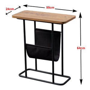 Bov sidebord 64 x 55 x 24 cm sort/valnød look [en.casa].