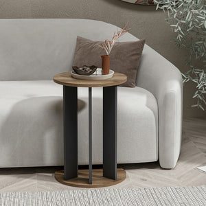 Frederiksberg sidebord 64x34 cm valnøddelook / antracit [en.casa].