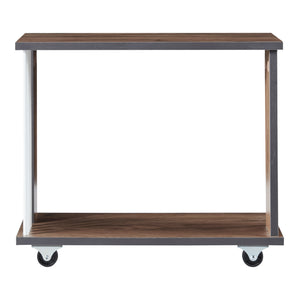 Haarby sidebord med 4 hjul 42x50x24 cm egetræslook [en.casa]