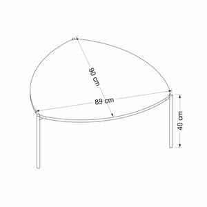 Gladsaxe sofabord 40x90x89 cm valnøddelook/sort [en.casa]