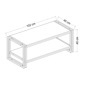 Græsted-Gilleleje sofabord med underhylde i egetræslook [en.casa].