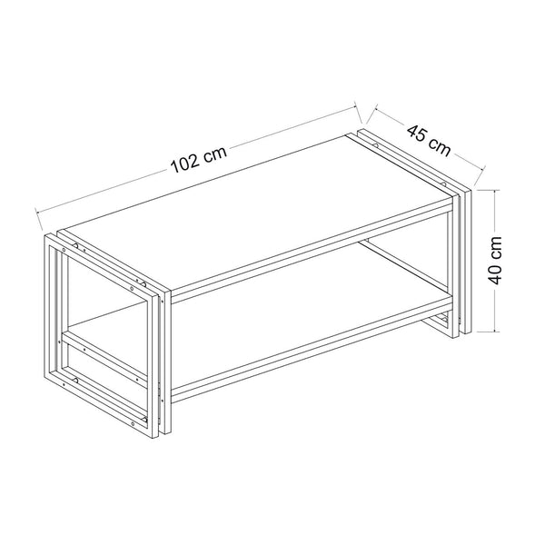 Græsted-Gilleleje sofabord med underhylde i egetræslook [en.casa].