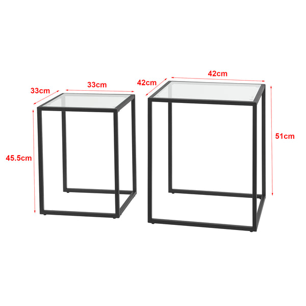 Holstebro sofabord sort/transparent [en.casa].