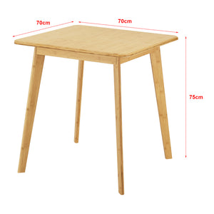 Närpes spisebord til 2 personer bambus 75x70x70 cm [en.casa].