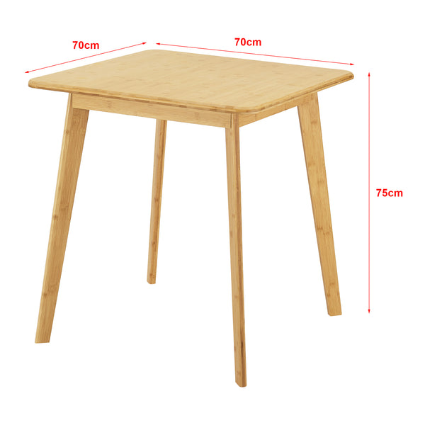 Närpes spisebord til 2 personer bambus 75x70x70 cm [en.casa].