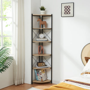 Plantehylde Ulfborg 6 hylder 160x30x30 cm sort/eg-look [en.casa]