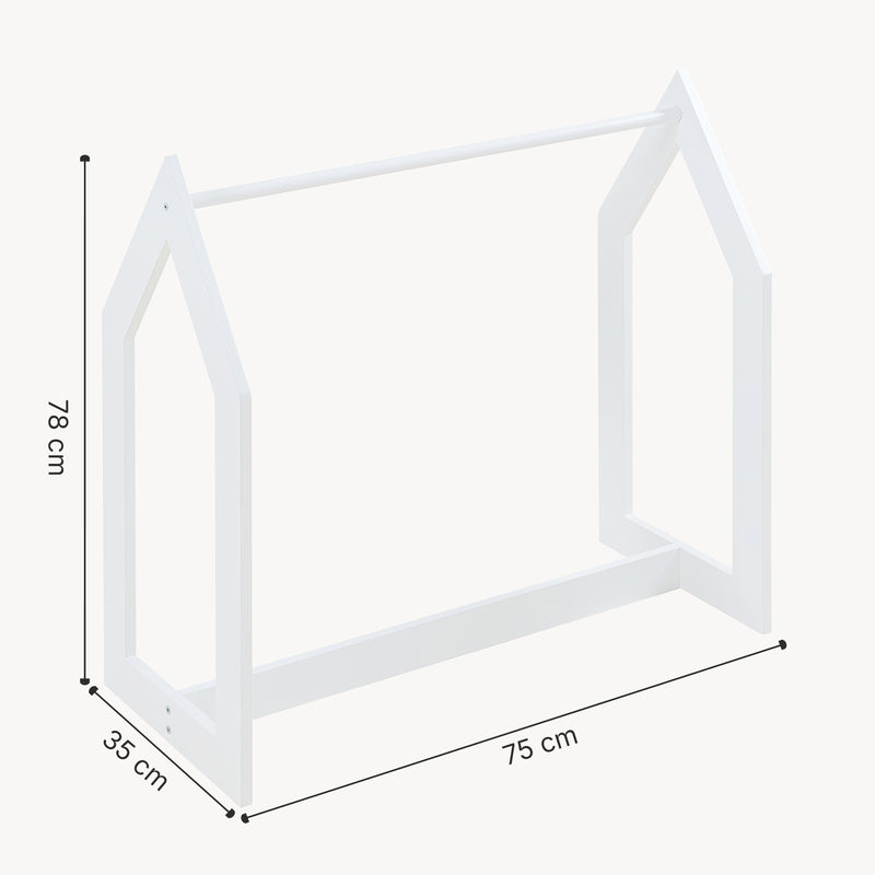 Målskitse Knagerække Værløse 78x75x35cm Hvid [en.casa]