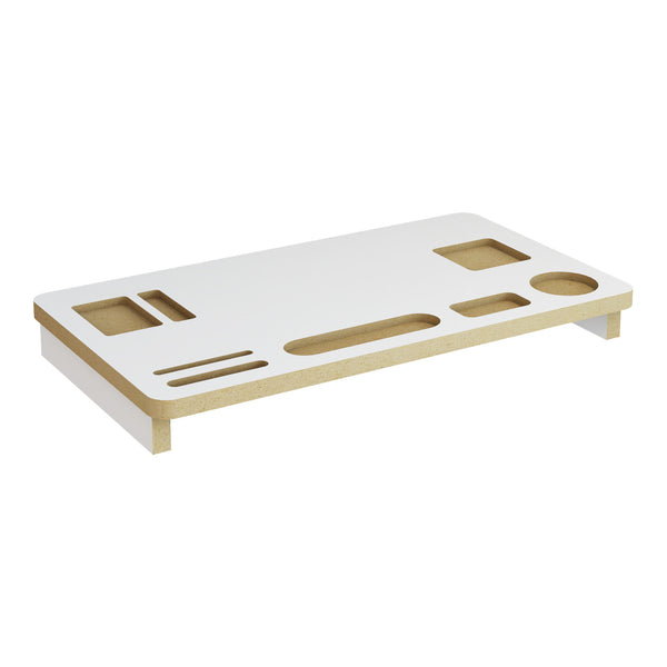Monitorstander Tjele 54 x 30 x 7 cm Hvid [en.casa].