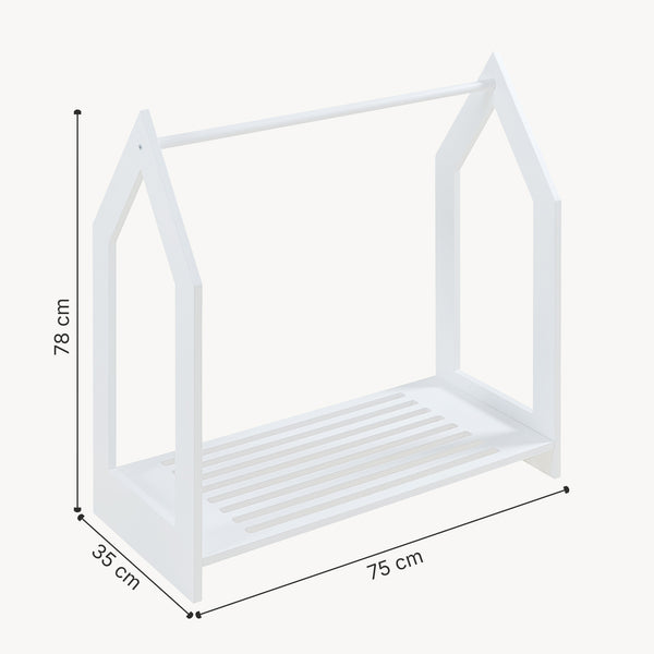 Knagerække Langeskov 78x75x35cm Hvid [en.casa]