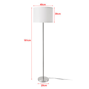 Tamworth gulvlampe E27 sølv tekstil [lux.pro].