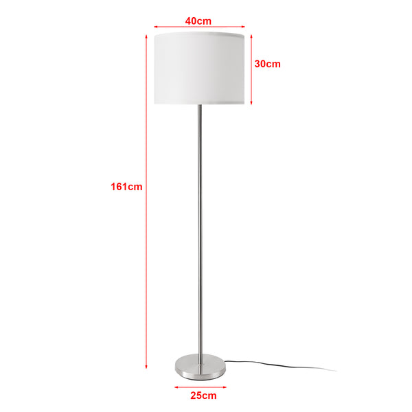 Tamworth gulvlampe E27 sølv tekstil [lux.pro].