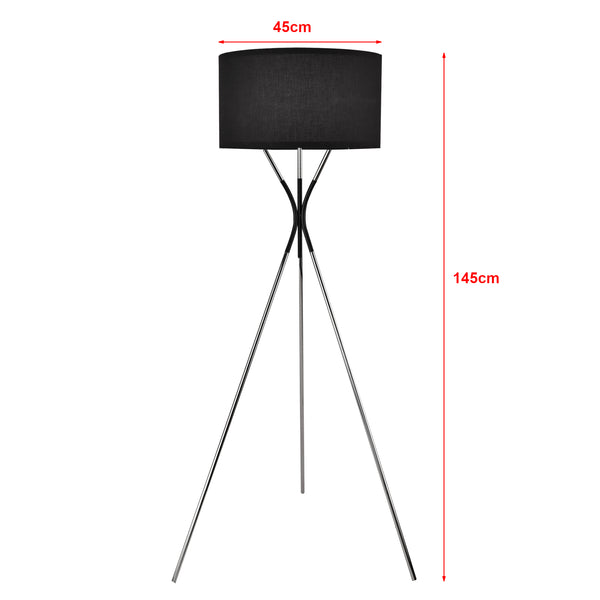Athlone gulvlampe sølv/sort [lux.pro].