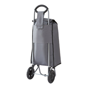 Carro de la compra Nørre máx. 30kg acero / poliéster 93 x 32 x 30 cm gris oscuro / negro [en.casa]