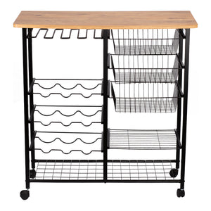 Serveringsvogn Rønnede Metal Sort [en.casa]