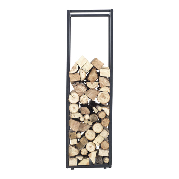 Brændereol Tornved stål 35x35x120 cm sort [en.casa]
