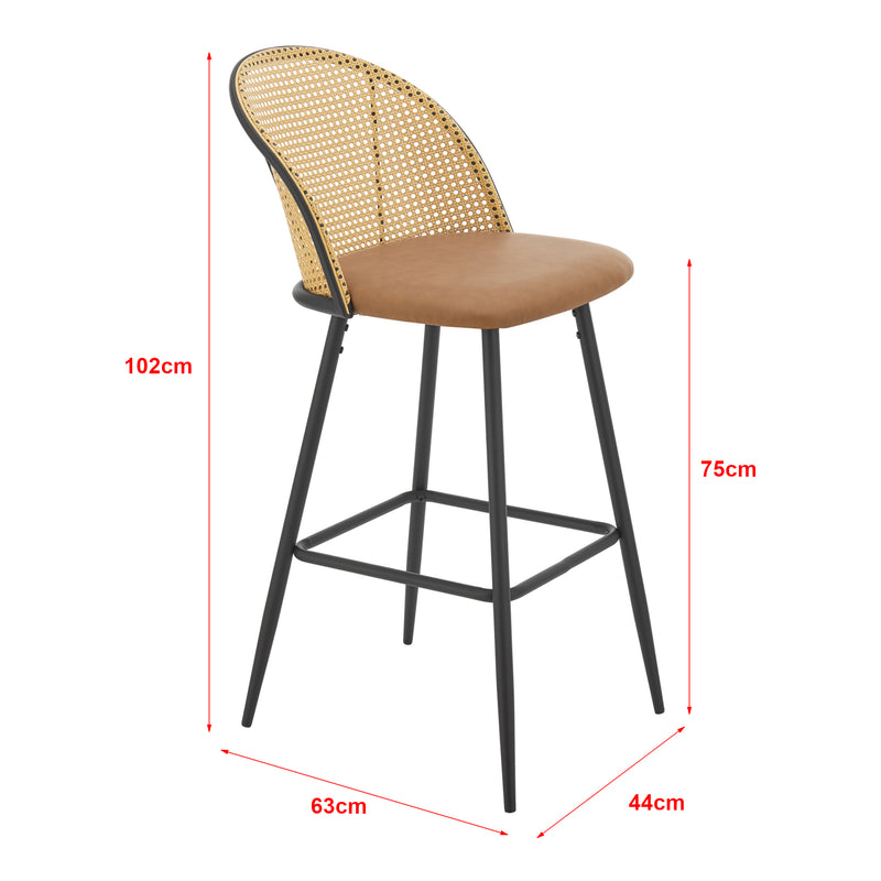 Målskitse Barstol Gausdal sæt med 2 brune/sorte [en.casa].