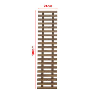 Herwijnen blomsterkrukke væghylde sæt af 3 100x24cm mørkt træ [en.casa]