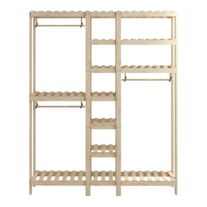 Knagerække Fjaler 190x150x37 cm fyrretræ [en.casa]