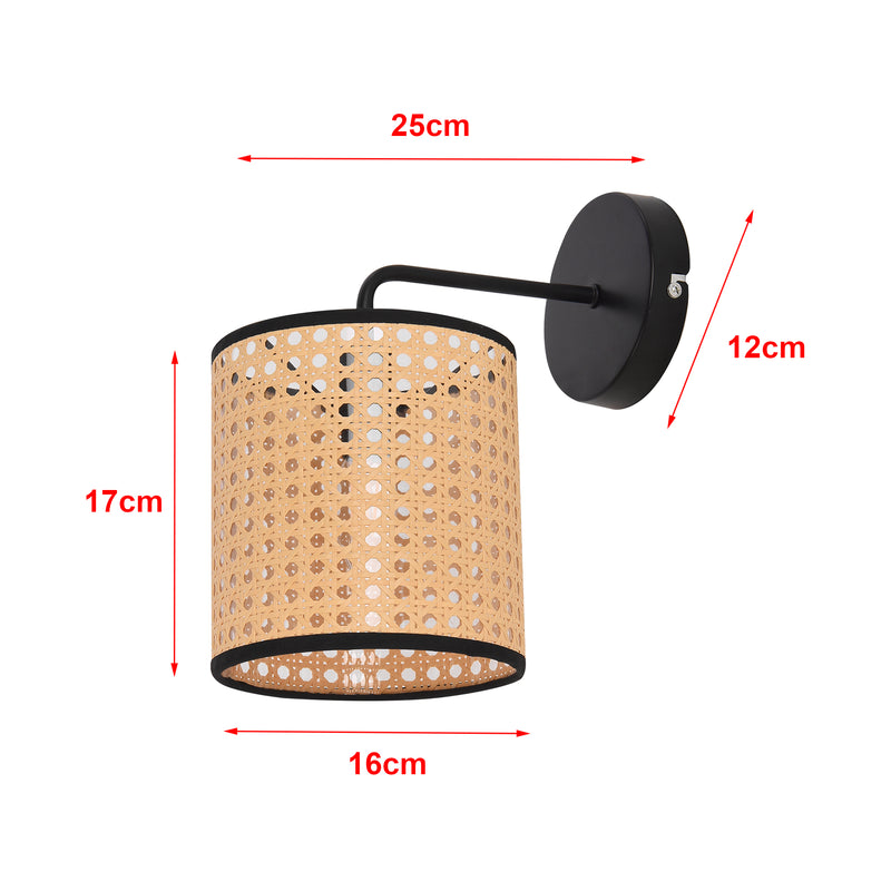 Målskitse Southend væglampe i rattan-look [lux.pro].