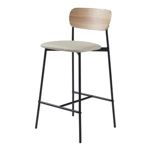 Barstol Jyväskylä sæt med 2 stk. 89x40x45 cm Beige [en.casa].