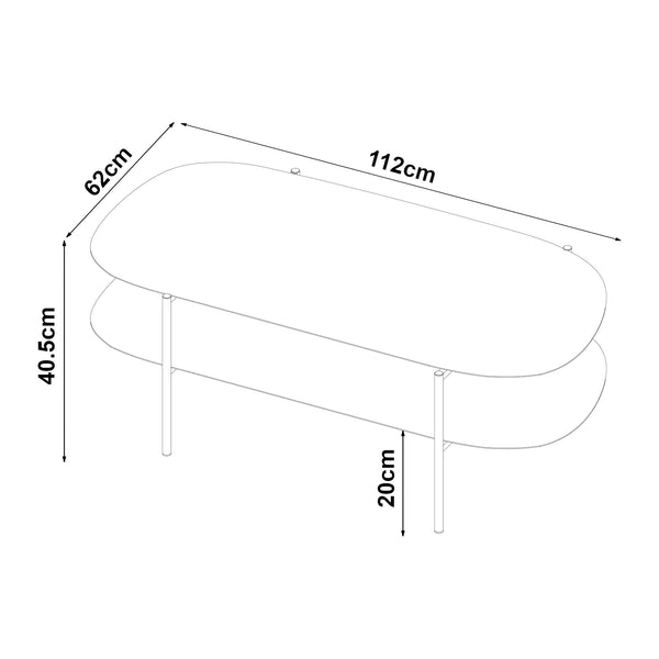 Sofabord Enebakk 112x62x40,5cm sort, mat [en.casa].