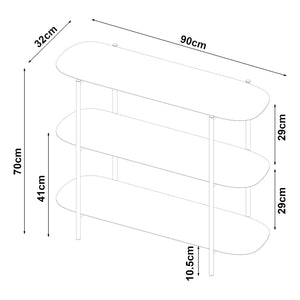 Konsolbord Enebakk 70x90x32cm sort, mat [en.casa].