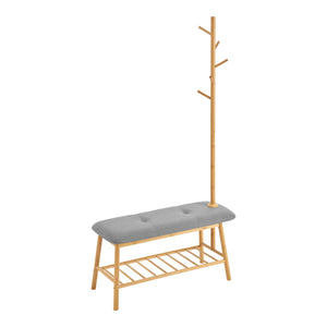 Garderobebænk Bygland lavet af bambus 90x34x165cm [en.casa].