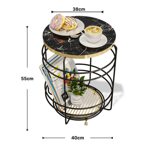 Kurvbord Padasjoki Marmorlook, sort [en.casa]