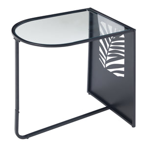 Sidebord Ulvik 50x50x35cm lavet af metal og glas sort [en.casa].