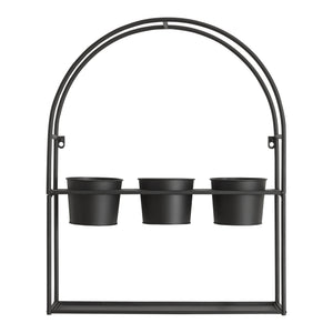 Merikarvia plantehylde med 3 metalpotter [en.casa].