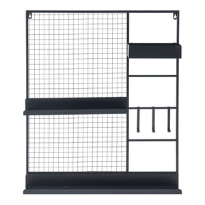 Væggitter Westre 70x60x11cm metal sort [en.casa].