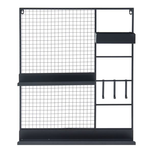 Væggitter Westre 70x60x11cm metal sort [en.casa].