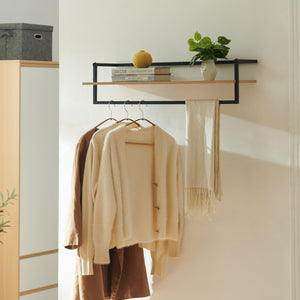 Vægknagerække Evje 80x30x20cm træfarver/sort [en.casa].