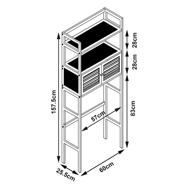 Badeværelseshylde Haugesund 158x60x26 cm Bambus [en.casa]