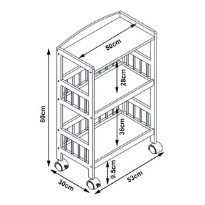 Serveringsvogn Huddinge 80x53x30 cm bambus [en.casa]