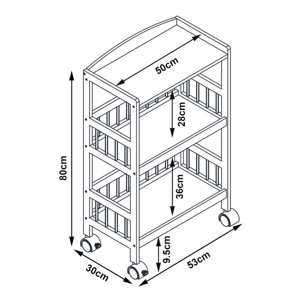 Serveringsvogn Huddinge 80x53x30 cm bambus [en.casa]