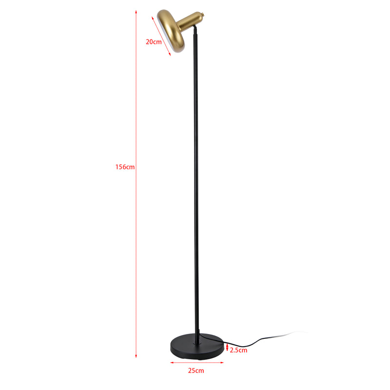 Målskitse Gulvlampe Namsos metal sort/guldfarvet [lux.pro].