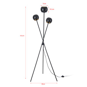 Gulvlampe Nykvarn 3-lys metal sort [lux.pro].