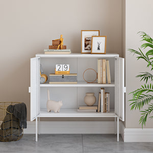 Sideboard Castelli 82,5 x 80 x 40 cm Hvid Stål [en.casa]