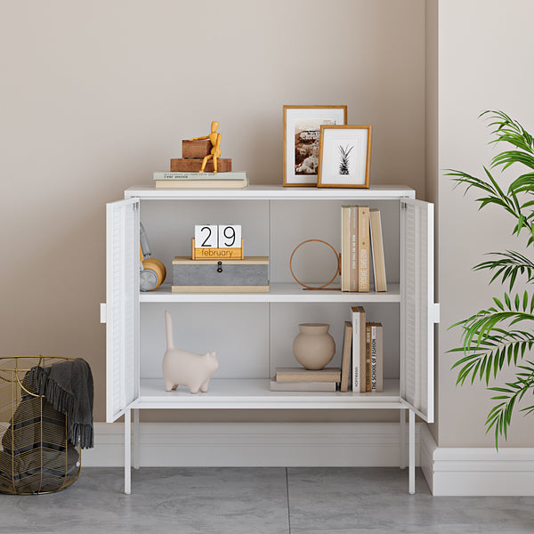Sideboard Castelli 82,5 x 80 x 40 cm Hvid Stål [en.casa]