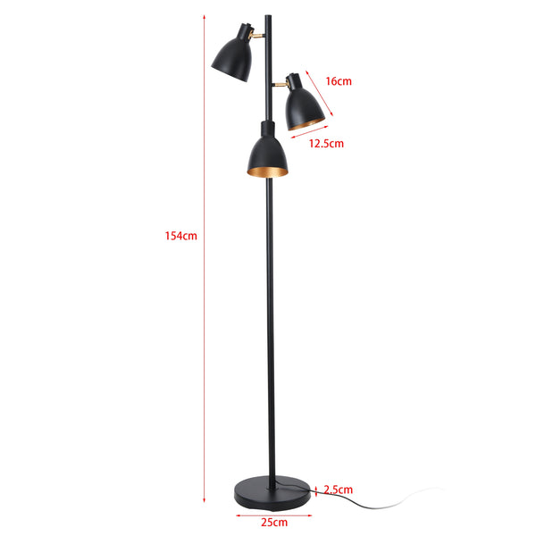 Witney 3-lys gulvlampe metal sort [lux.pro].