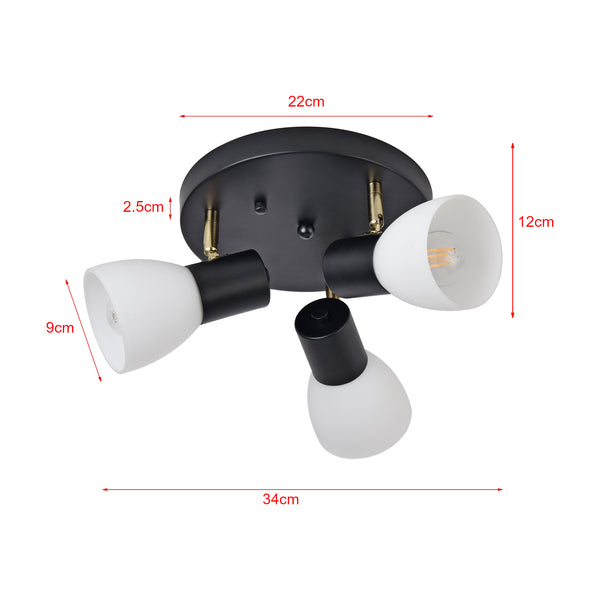Loftslampe Abbey sort/hvid [lux.pro]
