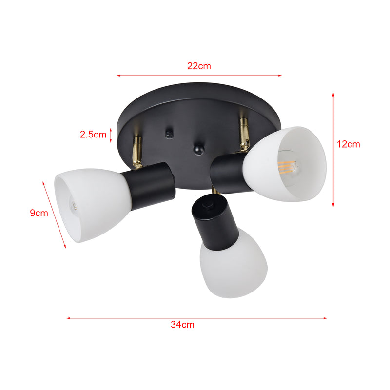 Målskitse Loftslampe Abbey sort/hvid [lux.pro]