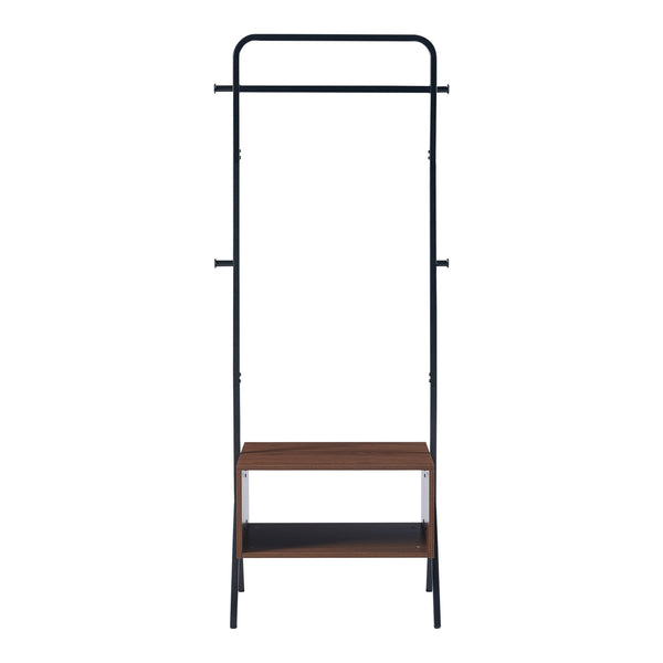 Garderobestativ Averøy 180x74x42cm sort/valnød [en.casa].