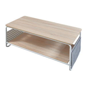 Sofabord Dyrøy 100x50x43cm hvid/eg [en.casa].