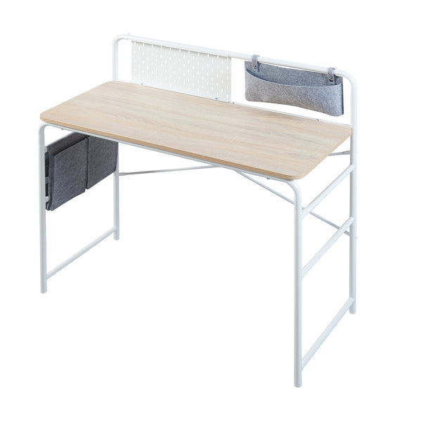 Skrivebord Dyrøy 98x98x46cm hvid/eg [en.casa].