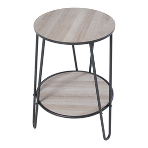Ylöjärvi sidebord med 2 hylder i sort/eg-look [en.casa].