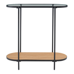 Konsolbord Høyanger 80x80x30cm sort/eg [en.casa].
